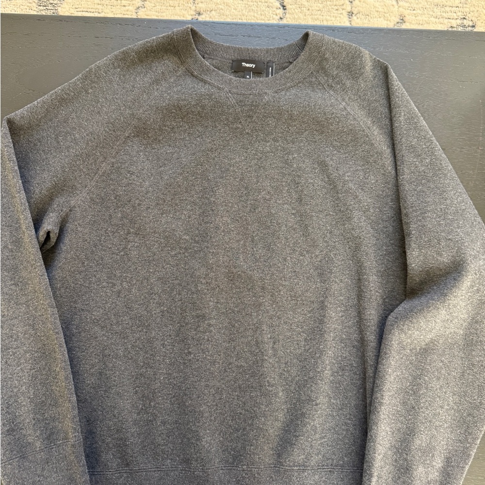 Theory Men's Charcoal Crewneck Sweater